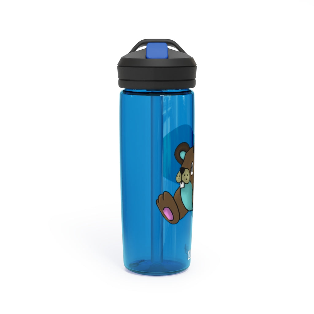 Personalized CamelBak Eddy® water bottle in 20oz and 25oz sizes, made from durable Tritan™ material, featuring a spill-proof biting valve.